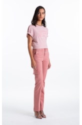 Calça Color Twill Power Reta Cargo Blush