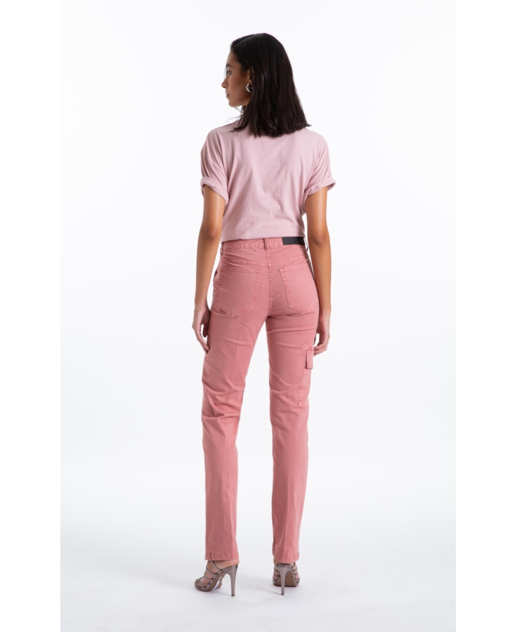 Calça Color Twill Power Reta Cargo Blush