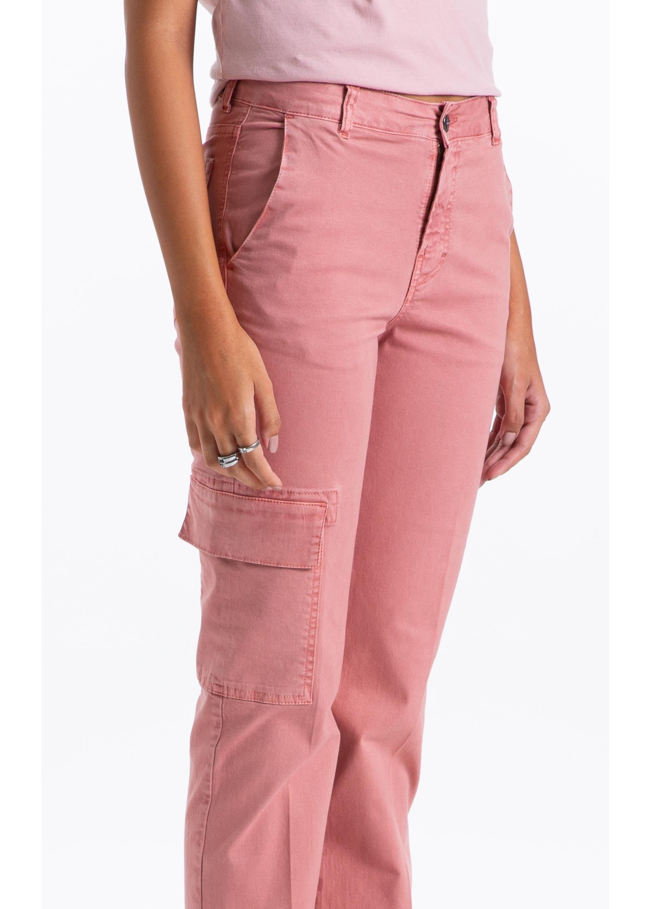 Calça Color Twill Power Reta Cargo Blush