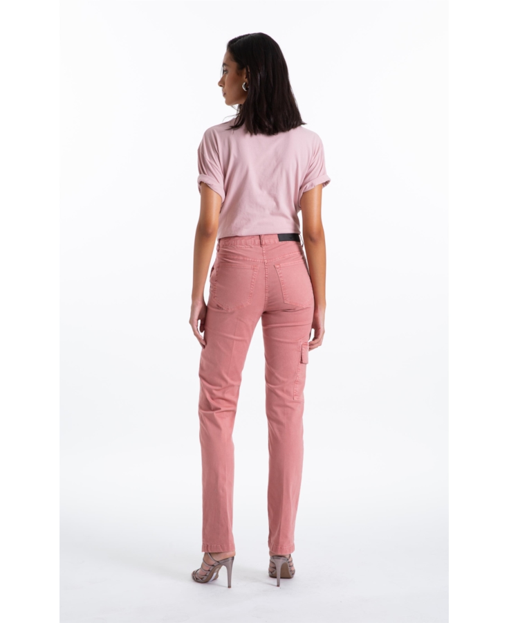 Calça Color Twill Power Reta Cargo Blush
