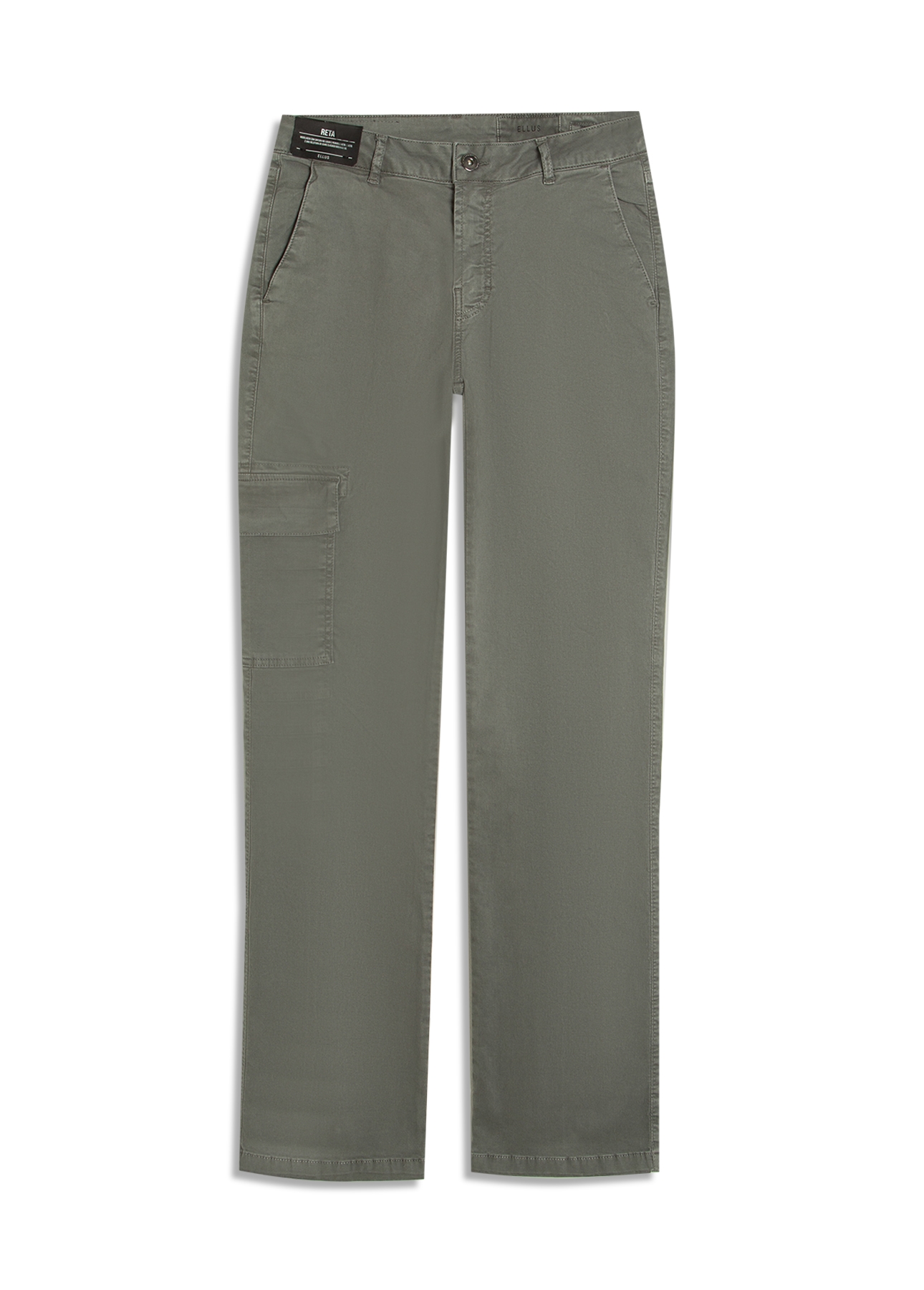 Calça Color Twill Power Reta Cargo Verde Oliva