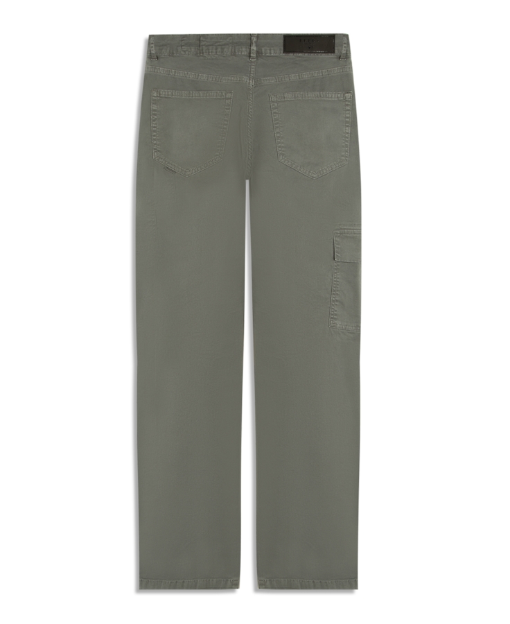 Calça Color Twill Power Reta Cargo Verde Oliva