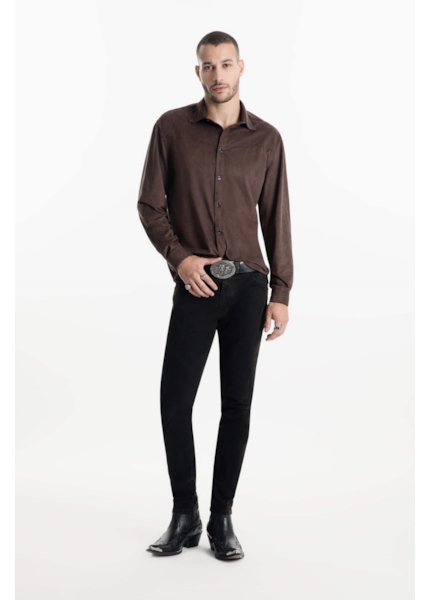 Calça Color Twill Power Skinny Marrom Escuro