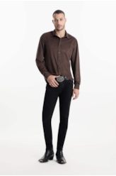 Calça Color Twill Power Skinny Marrom Escuro