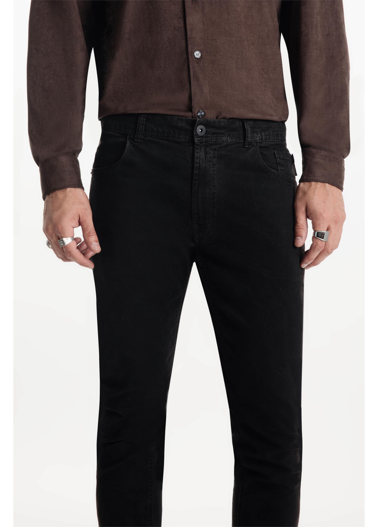 Calça Color Twill Power Skinny Marrom Escuro