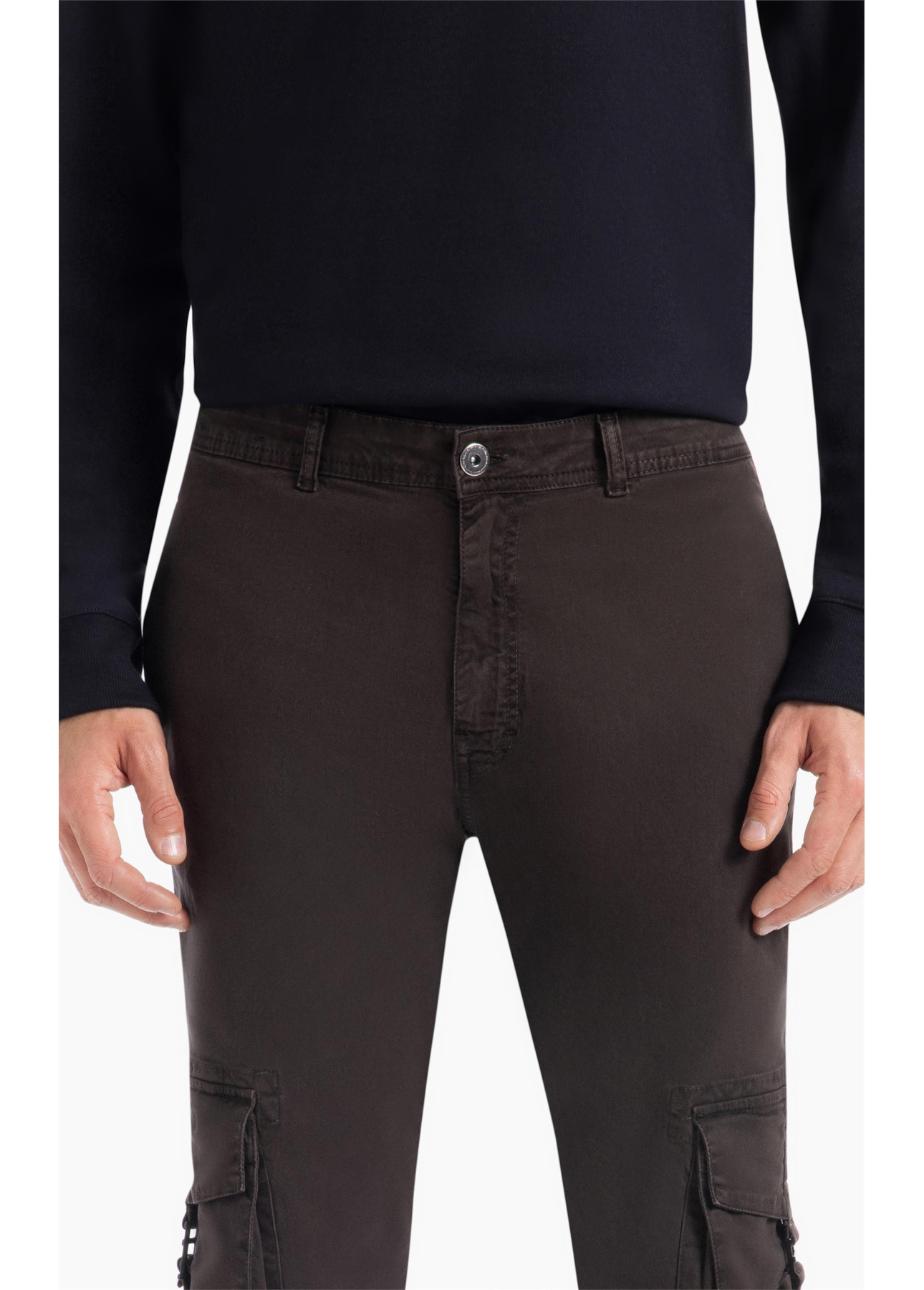 Calça Color Twill Power Slim Cargo Plumbo