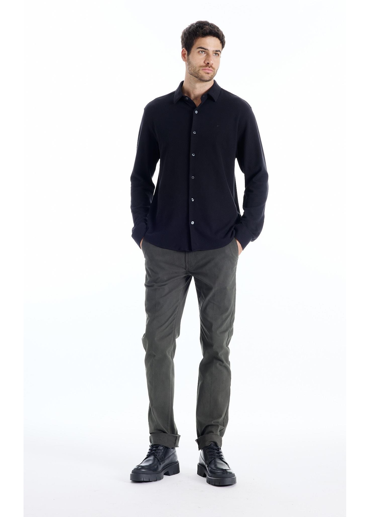 Calça Color Twill Power Slim Verde Escuro