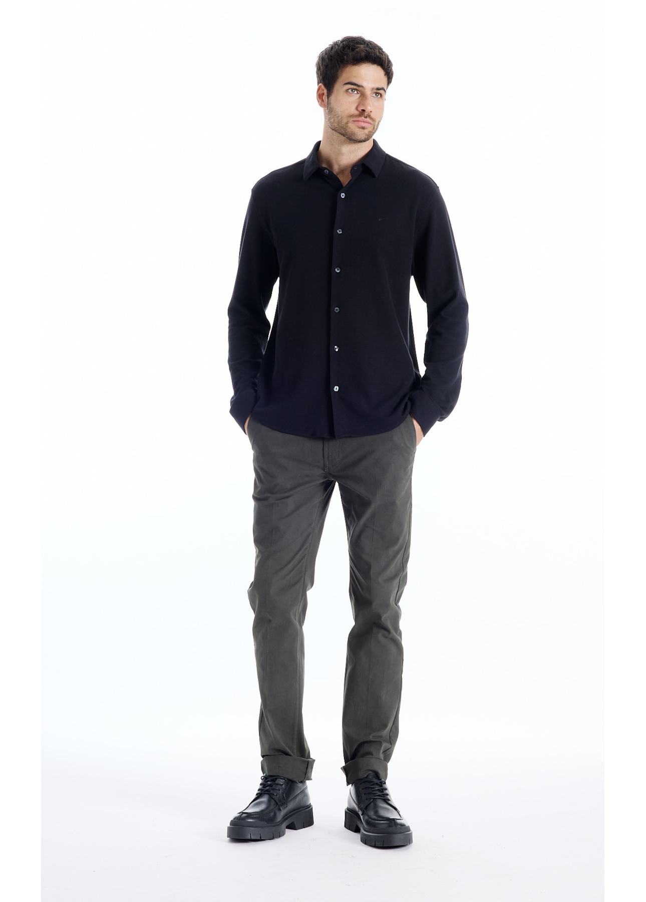 Calça Color Twill Power Slim Verde Escuro
