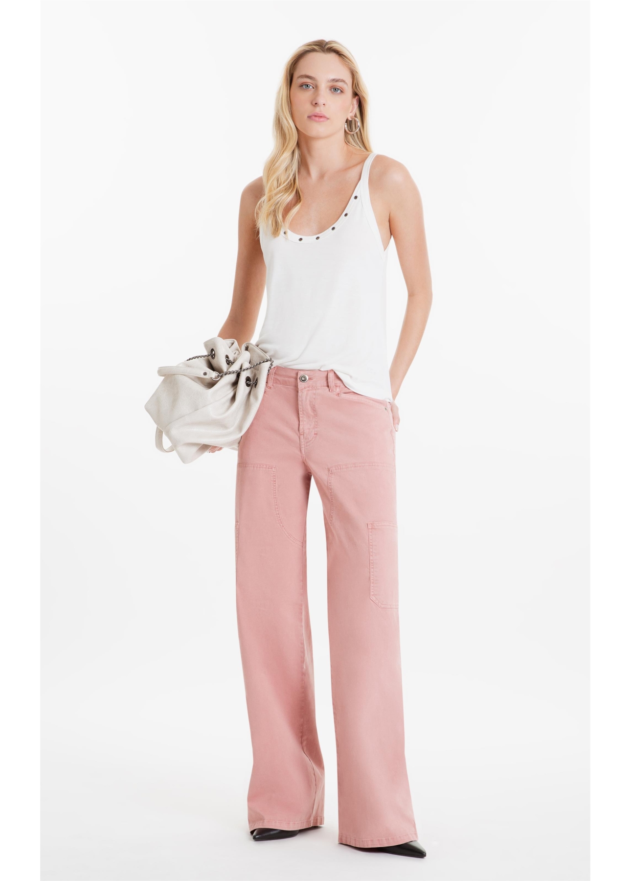 Calça Color Twill Power Wide Blush