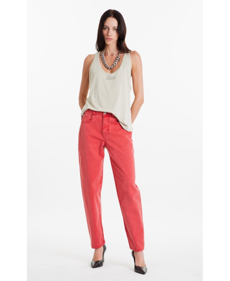 Calça Color Twill Power Wide Vermelho Claro