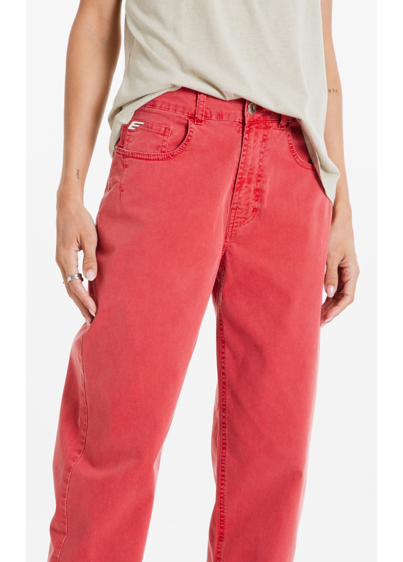 Calça Color Twill Power Wide Vermelho Claro