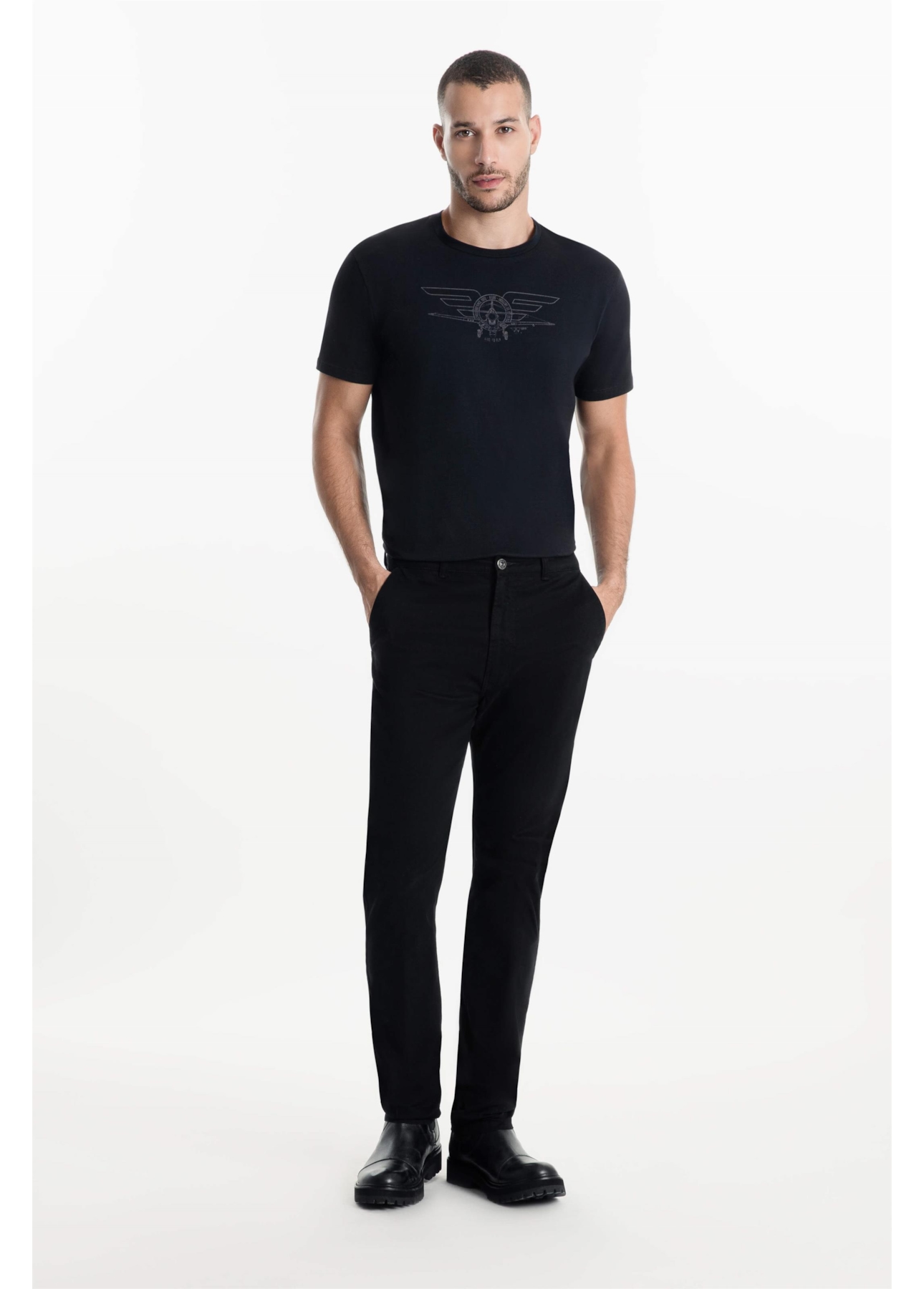 Calça Color Twill Slim Preto