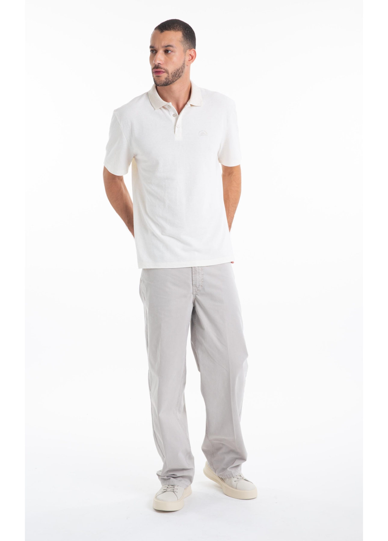 Calça Color Twill Wide 5 Pockets Silver