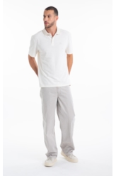 Calça Color Twill Wide 5 Pockets Silver