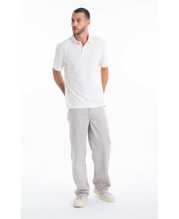 Calça Color Twill Wide 5 Pockets Silver
