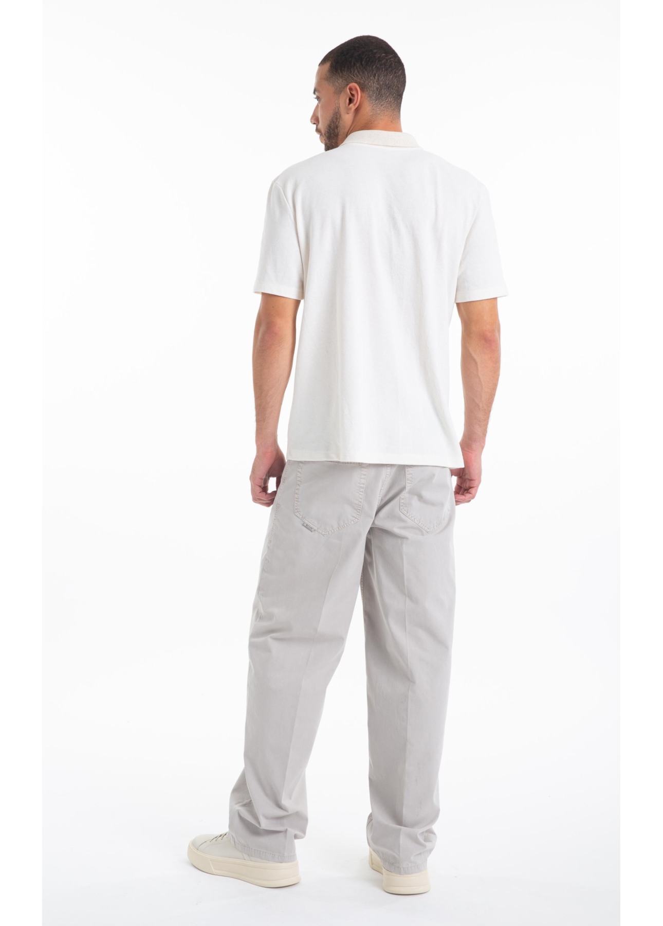 Calça Color Twill Wide 5 Pockets Silver
