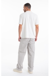 Calça Color Twill Wide 5 Pockets Silver