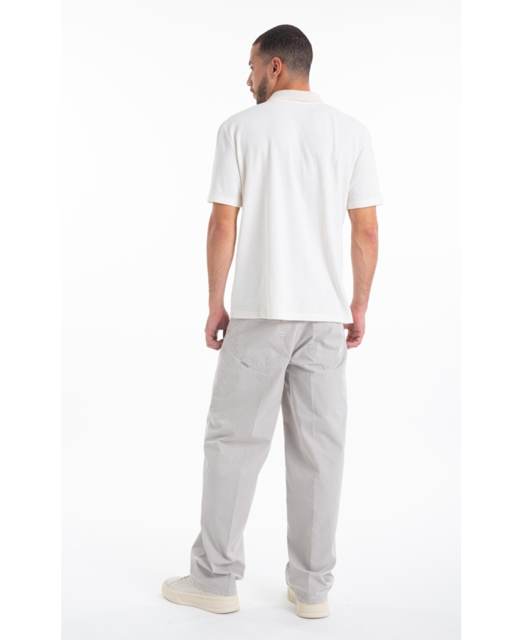 Calça Color Twill Wide 5 Pockets Silver