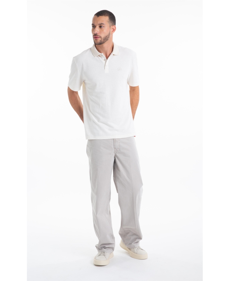 Calça Color Twill Wide 5 Pockets Silver