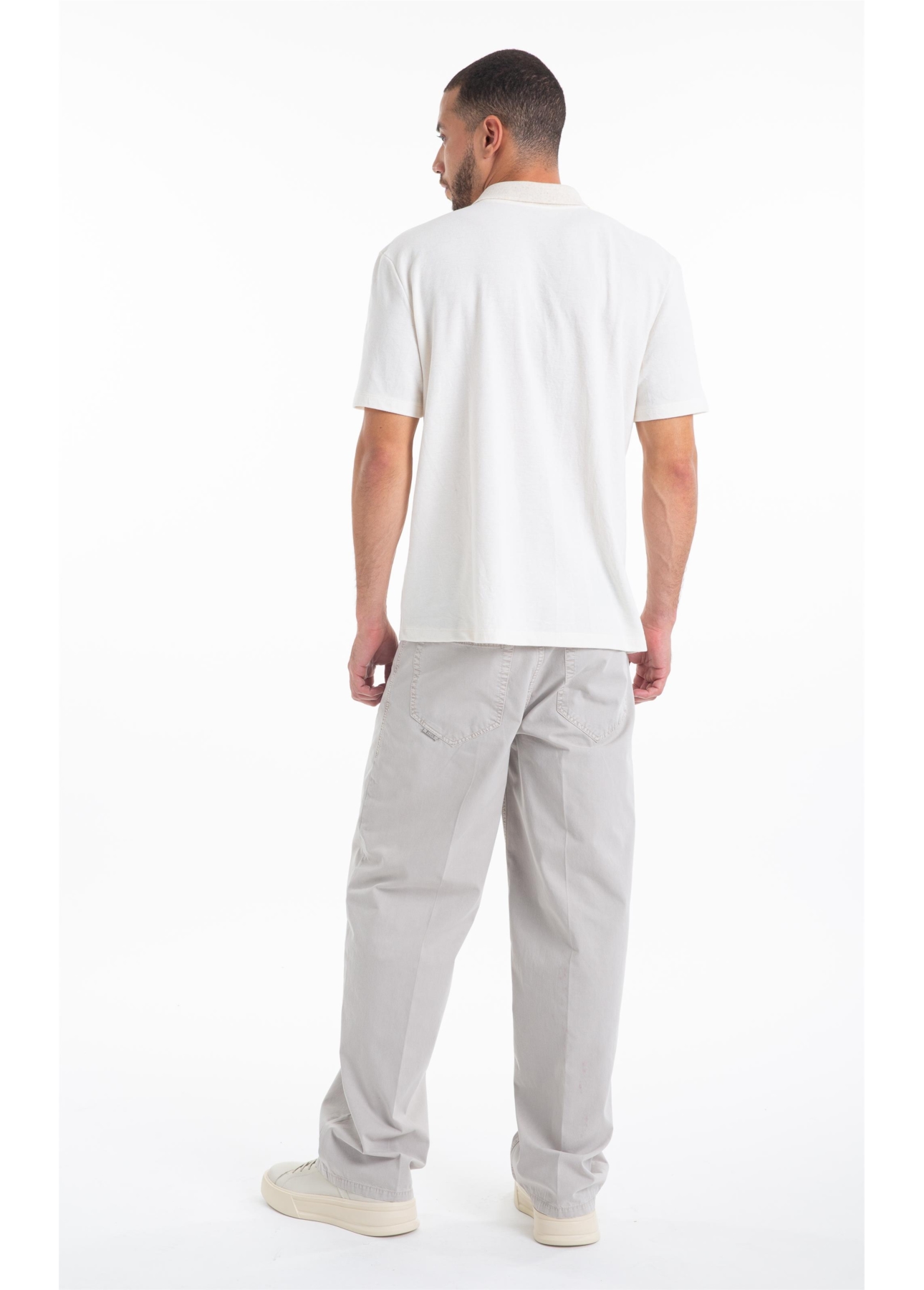 Calça Color Twill Wide 5 Pockets Silver