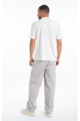 Calça Color Twill Wide 5 Pockets Silver