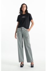 Calça Color Twill Wide Cargo Verde Oliva
