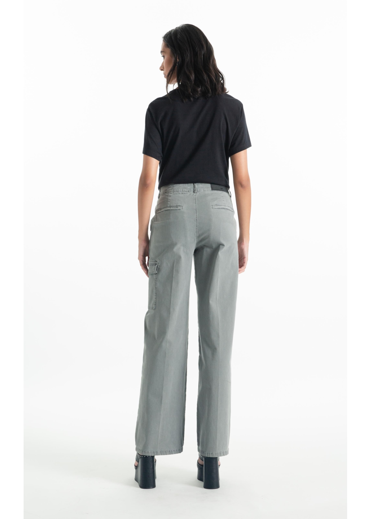 Calça Color Twill Wide Cargo Verde Oliva