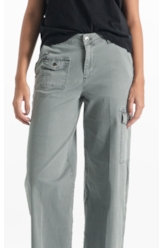 Calça Color Twill Wide Cargo Verde Oliva