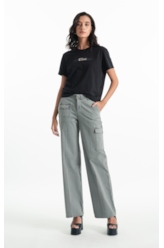 Calça Color Twill Wide Cargo Verde Oliva