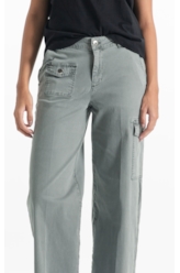 Calça Color Twill Wide Cargo Verde Oliva