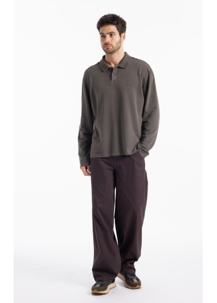 Calça Color Twill Wide Leg Plumbo