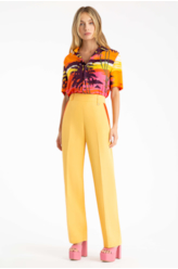 Calça Color Visco Blend Straight Amarelo