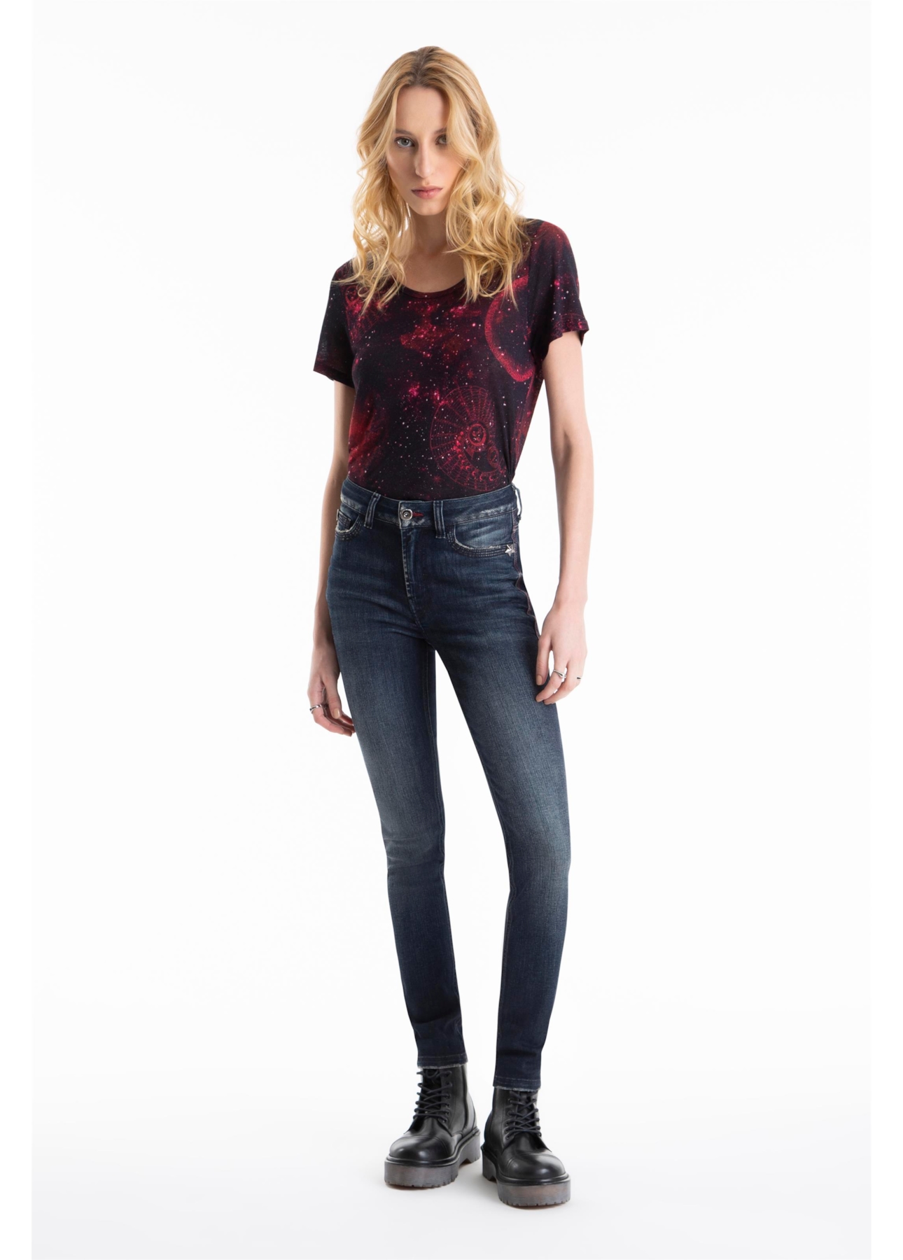 Calça Comfort Blue High Comfort Skinny 1860 Lav.Esc. C/Matiz+3d