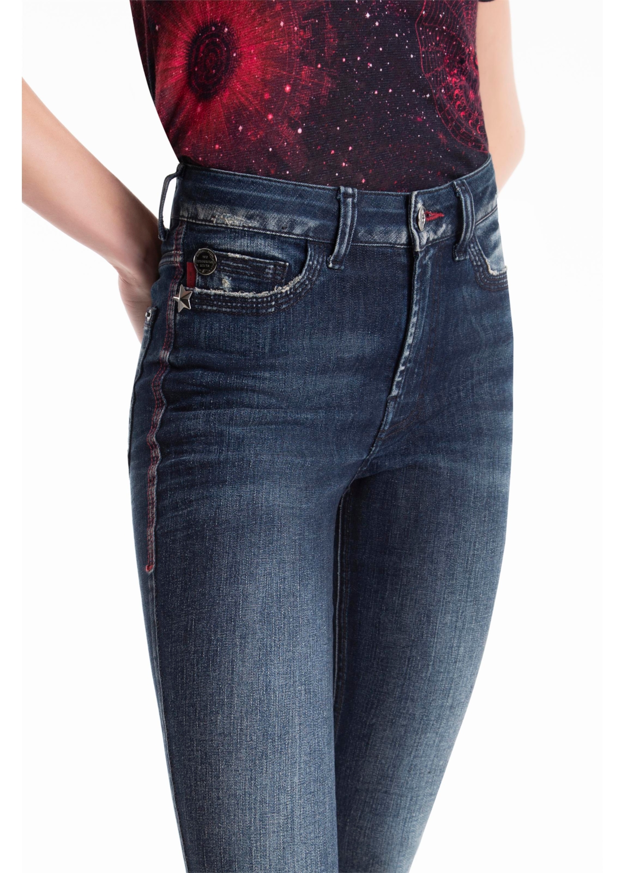 Calça Comfort Blue High Comfort Skinny 1860 Lav.Esc. C/Matiz+3d