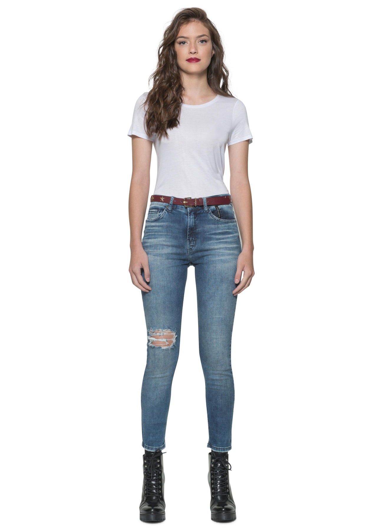 Calça Comfort Índigo Super Skinny 848 Lav.Escuro C/Amassado