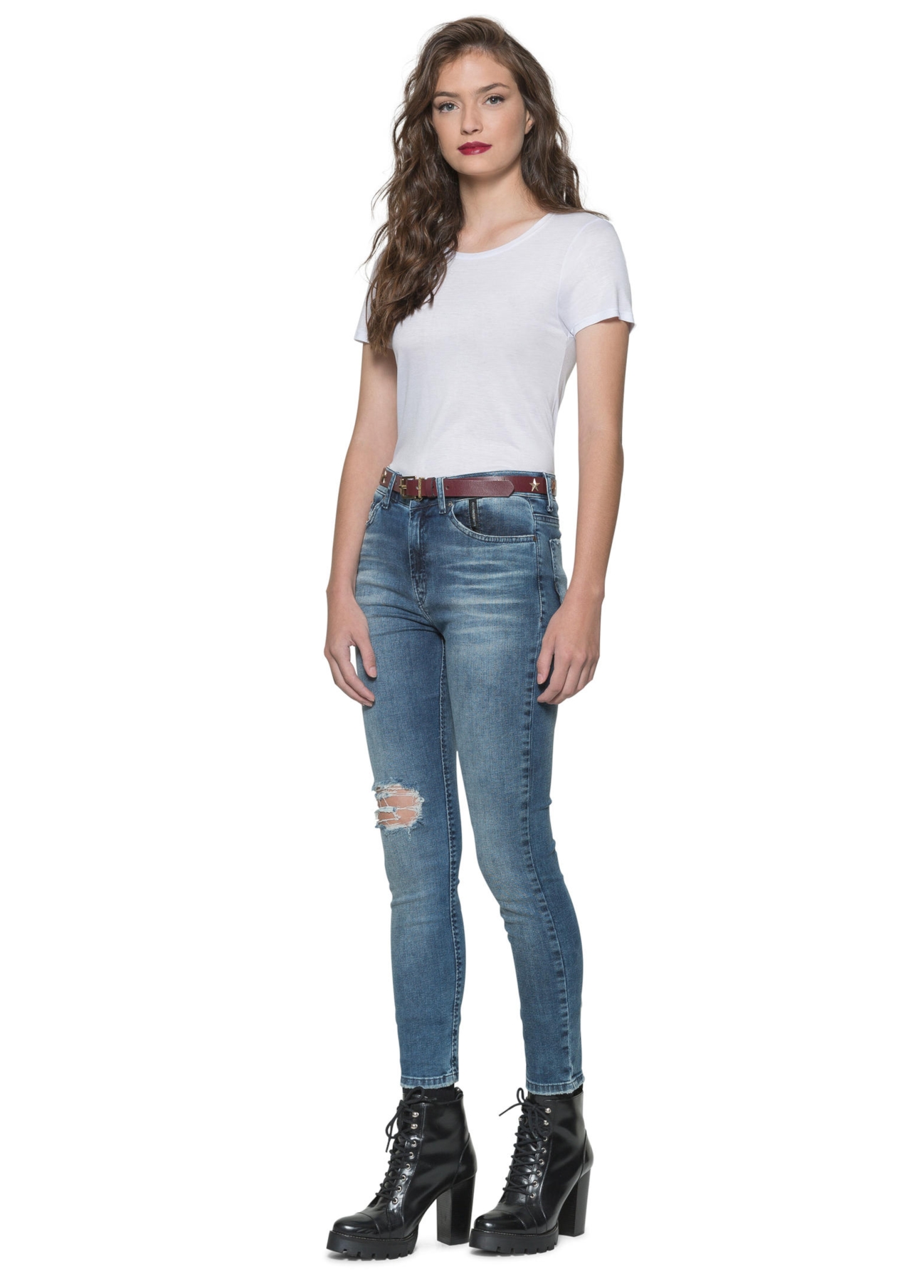 Calça Comfort Índigo Super Skinny 848 Lav.Escuro C/Amassado