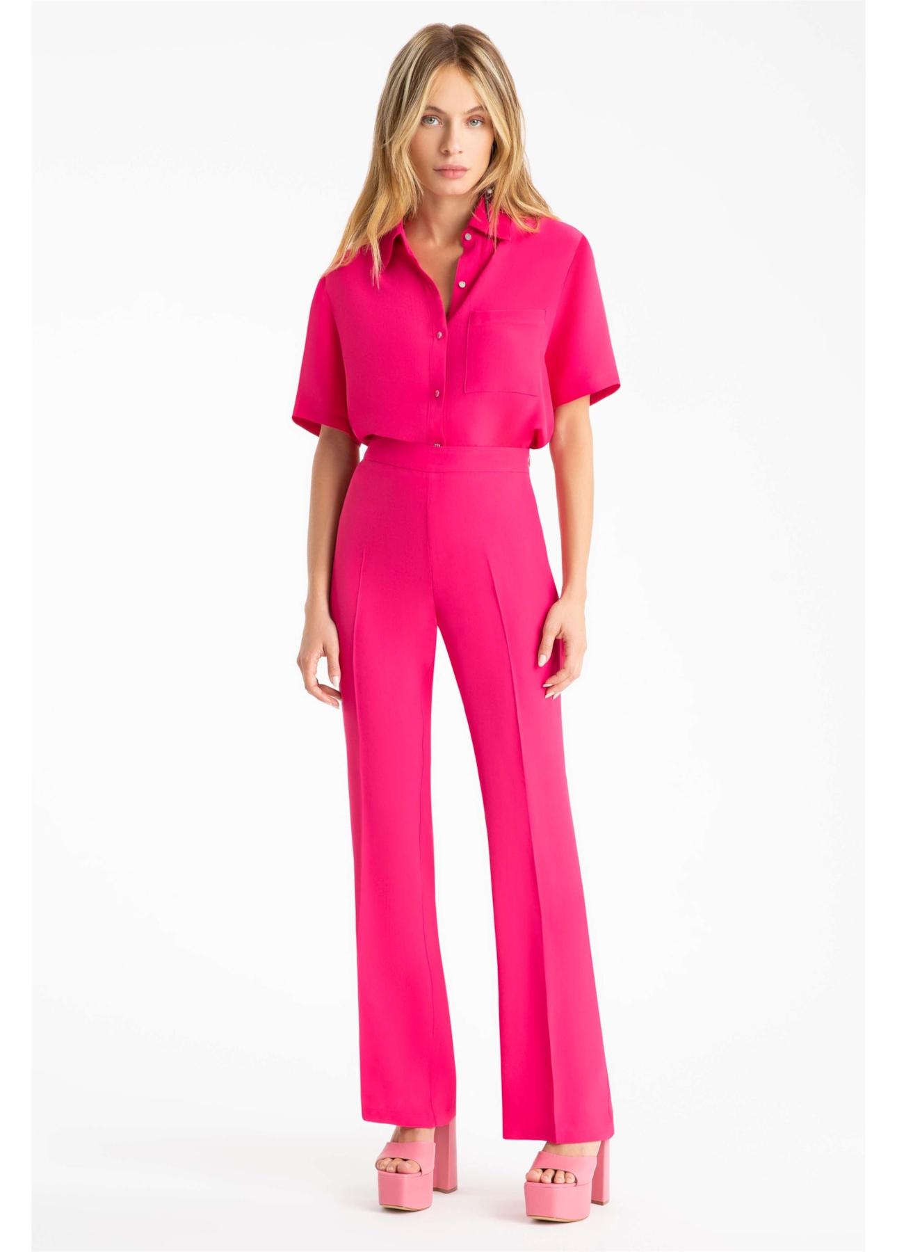 Calça Crepe Pantaloon Pink