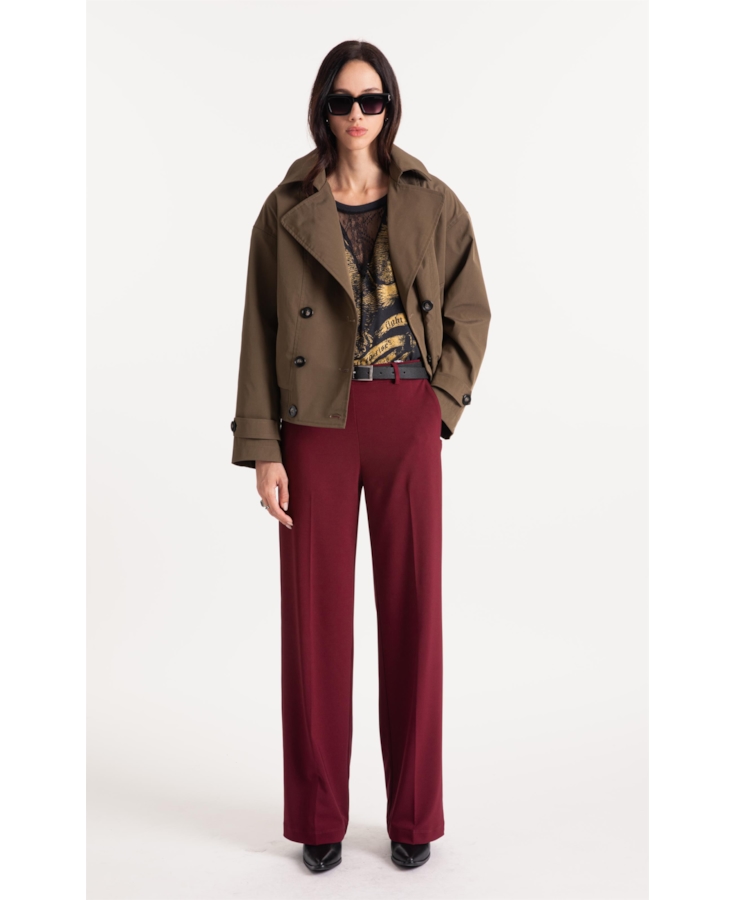 Calça Crepe Way Patte D´eph Vinho