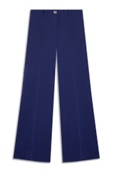 Calça Crepe Way Pocket Wideleg Dark Navy