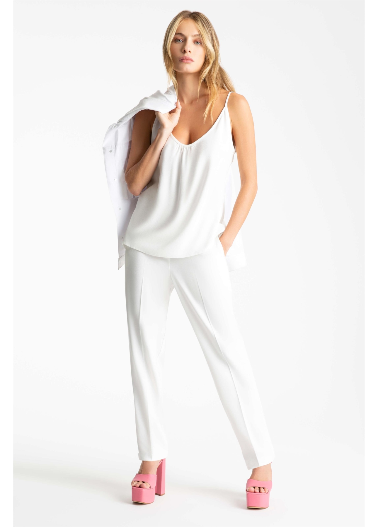 Calça Crepe Way Slim Off White