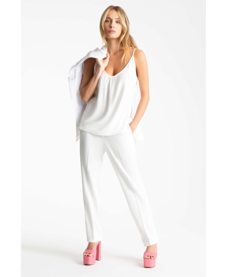 Calça Crepe Way Slim Off White