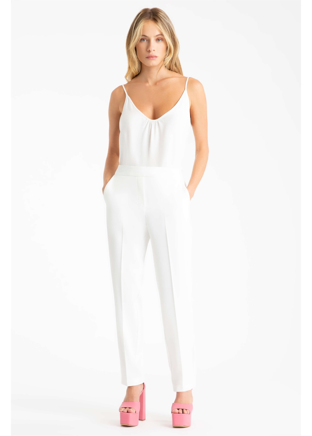 Calça Crepe Way Slim Off White