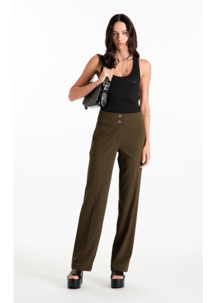 Calça Crepe Way Straight Musgo