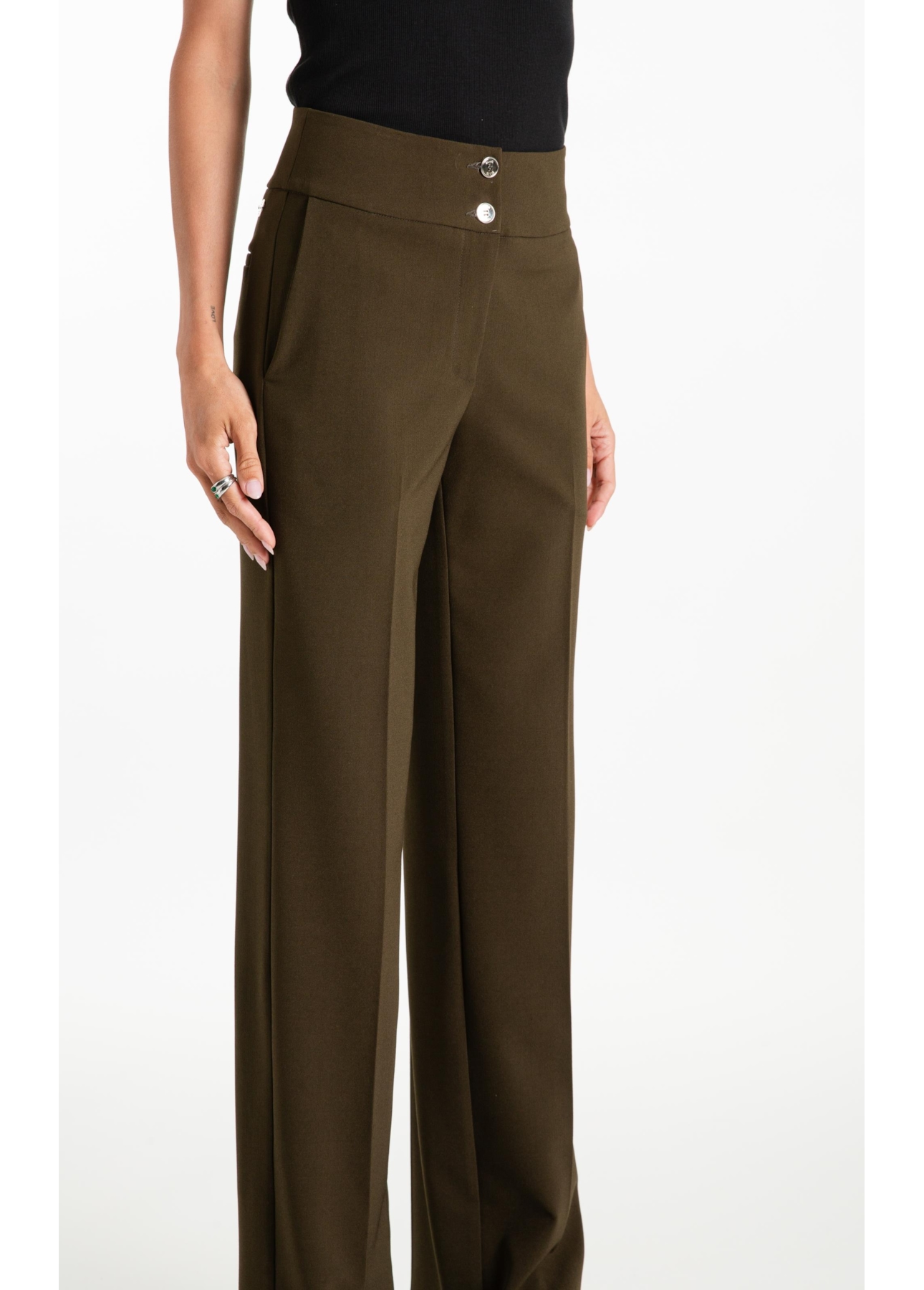 Calça Crepe Way Straight Musgo