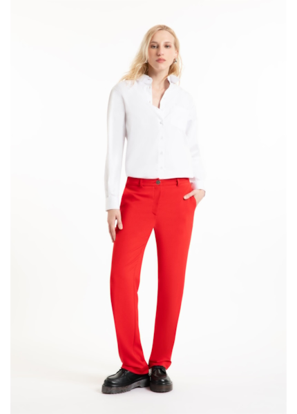 Calça Crepe Way Straight Vermelho