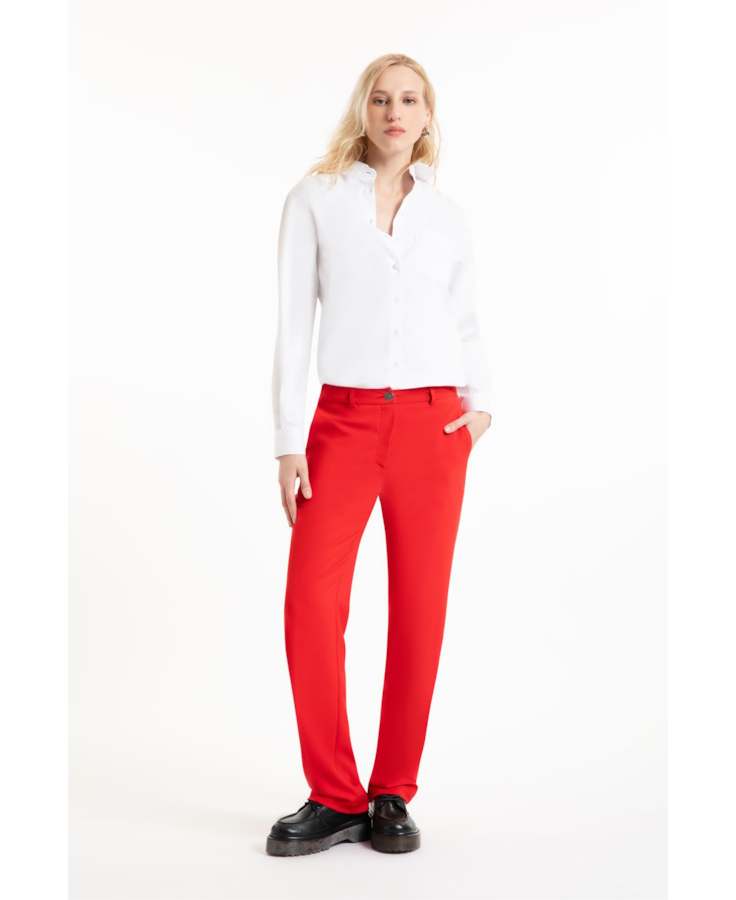 Calça Crepe Way Straight Vermelho