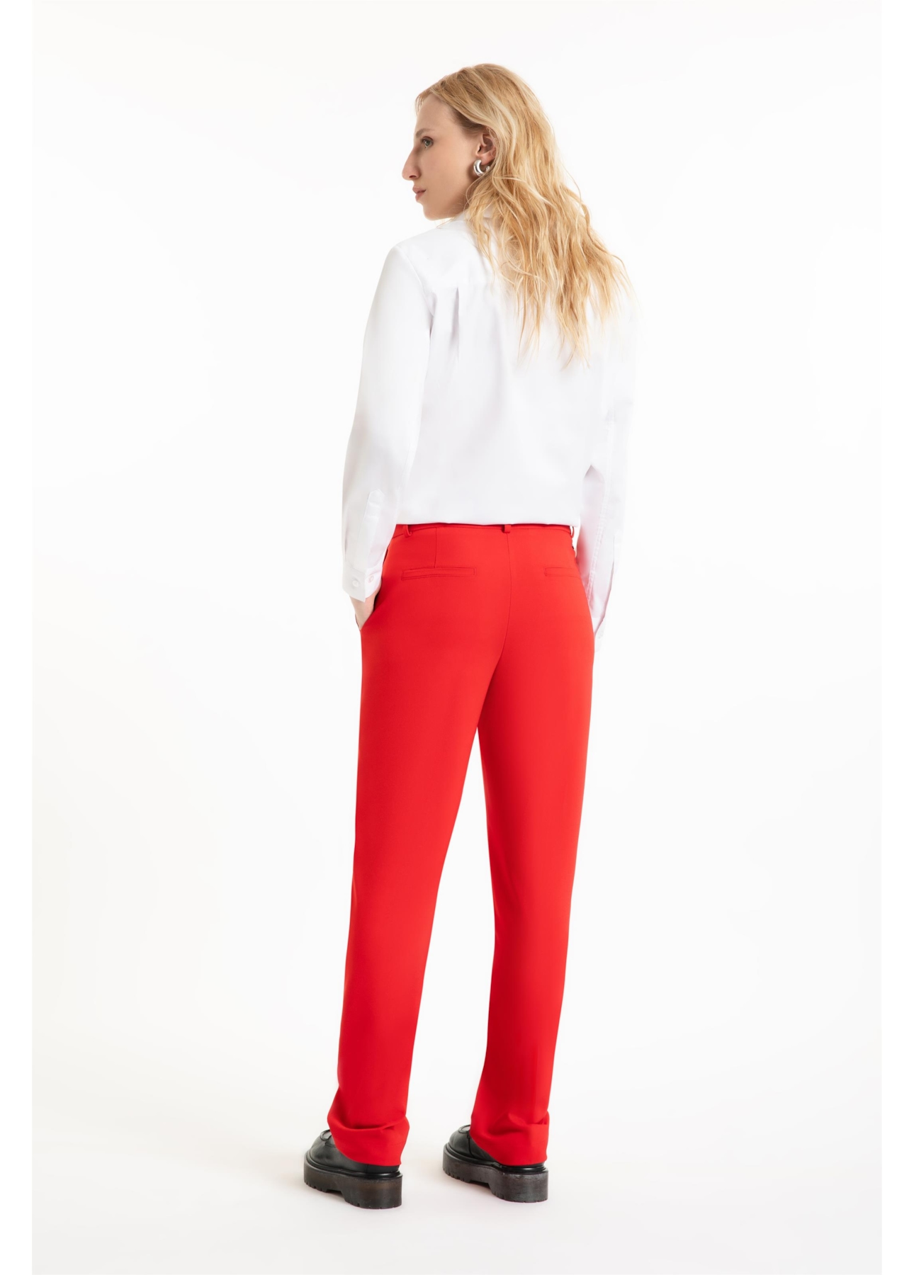 Calça Crepe Way Straight Vermelho