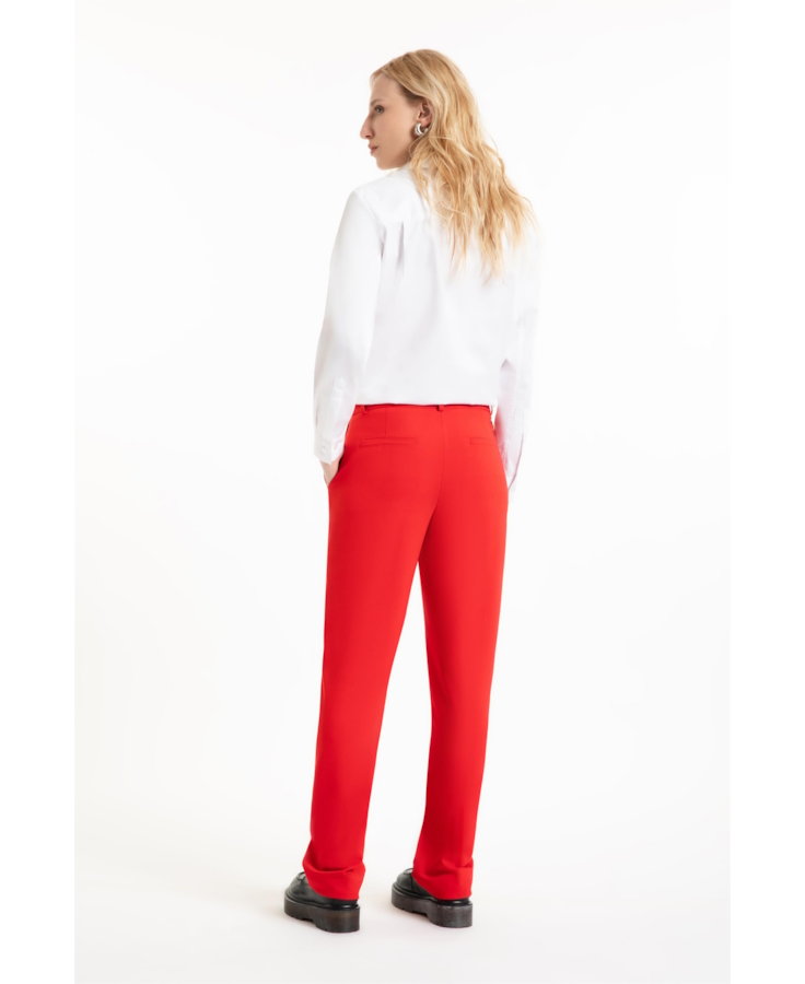 Calça Crepe Way Straight Vermelho