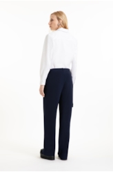 Calça Crepe Way  Wideleg Dark Navy