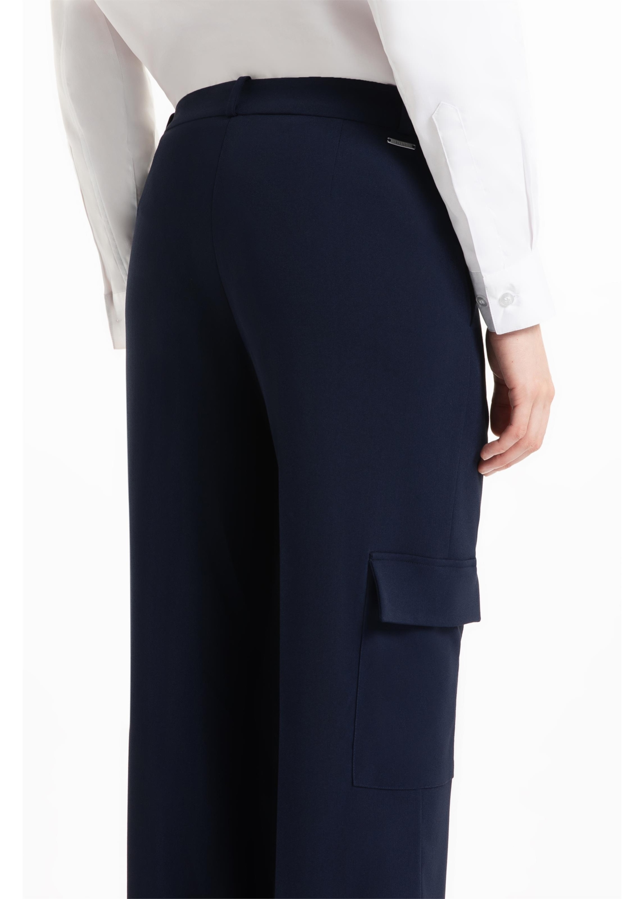 Calça Crepe Way  Wideleg Dark Navy